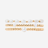 3mm Bead Pearl Alternating 14k Gold Filled Bracelet Set | Little Sky Stone