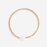 3mm Bead Mother of Pearl Clover Charm 14K Gold Filled Stacking Bracelet | Little Sky Stone