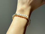 6mm Cultured Pearl Gold Bead Stack Bracelet | Little Sky Stone