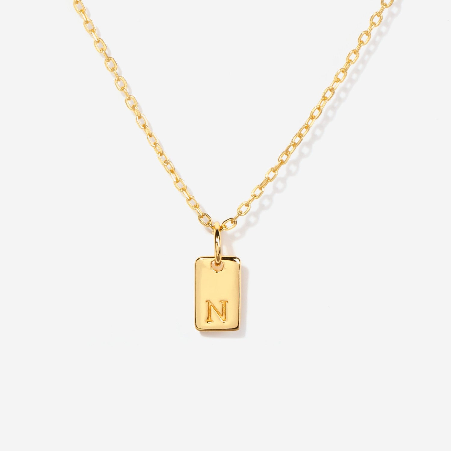 Tag Initial Necklace For Mom in 14k Gold Filled | Little Sky Stone