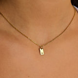 Tag Initial Necklace For Mom in 14k Gold Filled | Little Sky Stone