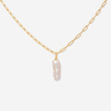 Rectangular Baroque Pearl Paperclip Necklace | Little Sky Stone