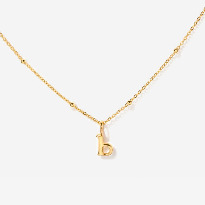 Tiny Lowercase Initial Necklace | Little Sky Stone