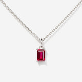 Ruby July Birthstone Silver Necklace | Little Sky Stone