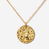  Capricorn Zodiac Coin 14k Gold Necklace