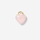 Heart Pink Quartz Charm in 14K Gold Over Sterling Silver