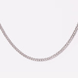 Men's Flat Curb Sterling Silver Chain Necklace - 3mm 