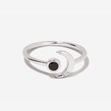 Ming Black Corundum Sterling Silver Ring