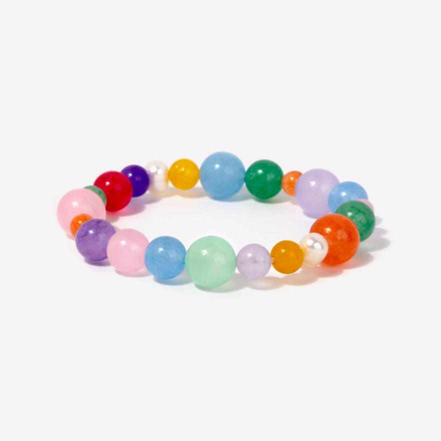 Multi-color Beaded Gemstone Bracelet