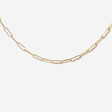Paperclip Choker Necklace in 14K Gold