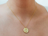 Pisces Zodiac Coin 14k Gold Necklace