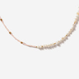 Rosa Pearl and Quartz Bead Necklace in 14K Gold