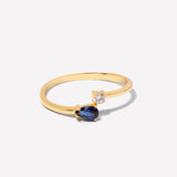 Serpentine Sapphire Ring in Gold Plated Silver