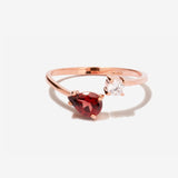 Serpentine Garnet Rose Gold Wrap Ring