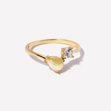 Serpentine Opal Ring in Gold Plated Silver