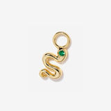 Snake Emerald Charm in 14K Gold Over Sterling Silver