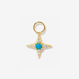 Star Turquoise Charm in 14K Gold Over Sterling Silver