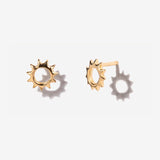 Sunburst Stud Earrings in 14K Gold