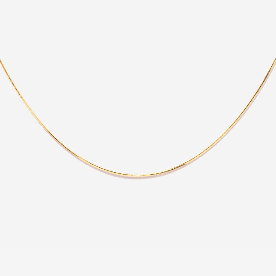 Thin Snake Chain Necklace in 14K Gold