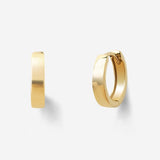 14K Solid Gold Bold Hoop Earrings| Chunky Gold Tube Hoops | Little Sky Stone