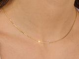 14K Gold Flat Cable Chain Necklace | 18 inch Solid Gold Chain