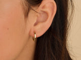 14K Solid Gold Hoop Earrings| 14mm Gold Tube Hoops | Little Sky Stone