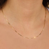 14K Gold Paperclip Link Chain Necklace | 18 inch Solid Gold Chain