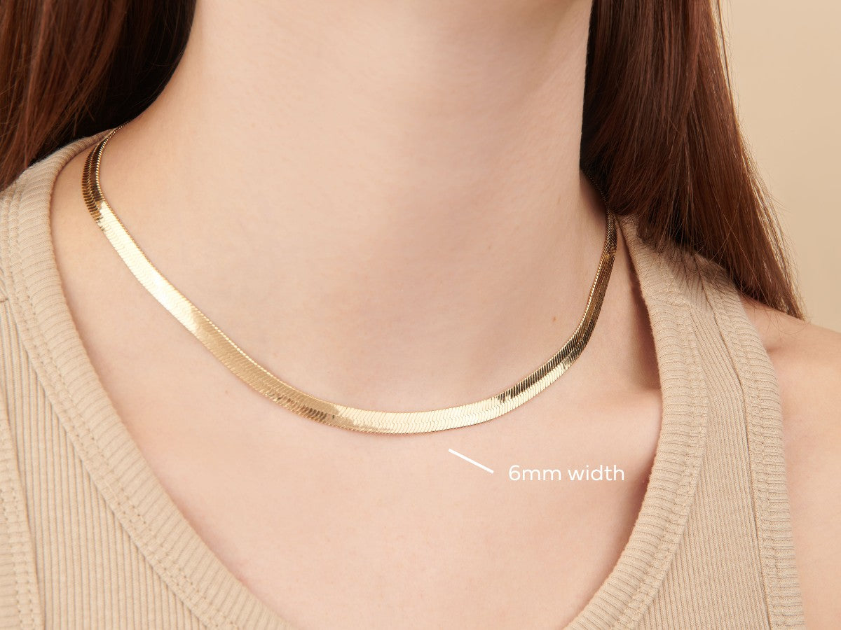 Thin Snake Chain Necklace in Gold Plated Silver