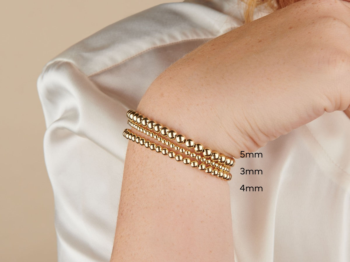 14k Tricolor Gold Faceted Bead Bauble Ball Bracelet 12gr New | eBay