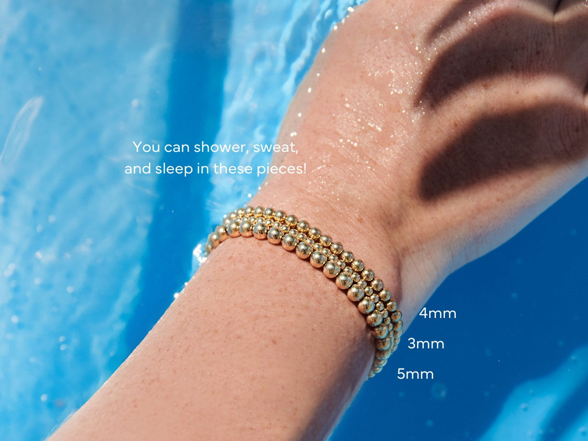 3mm Bead 14K Gold Filled Stacking Bracelet | Little Sky Stone