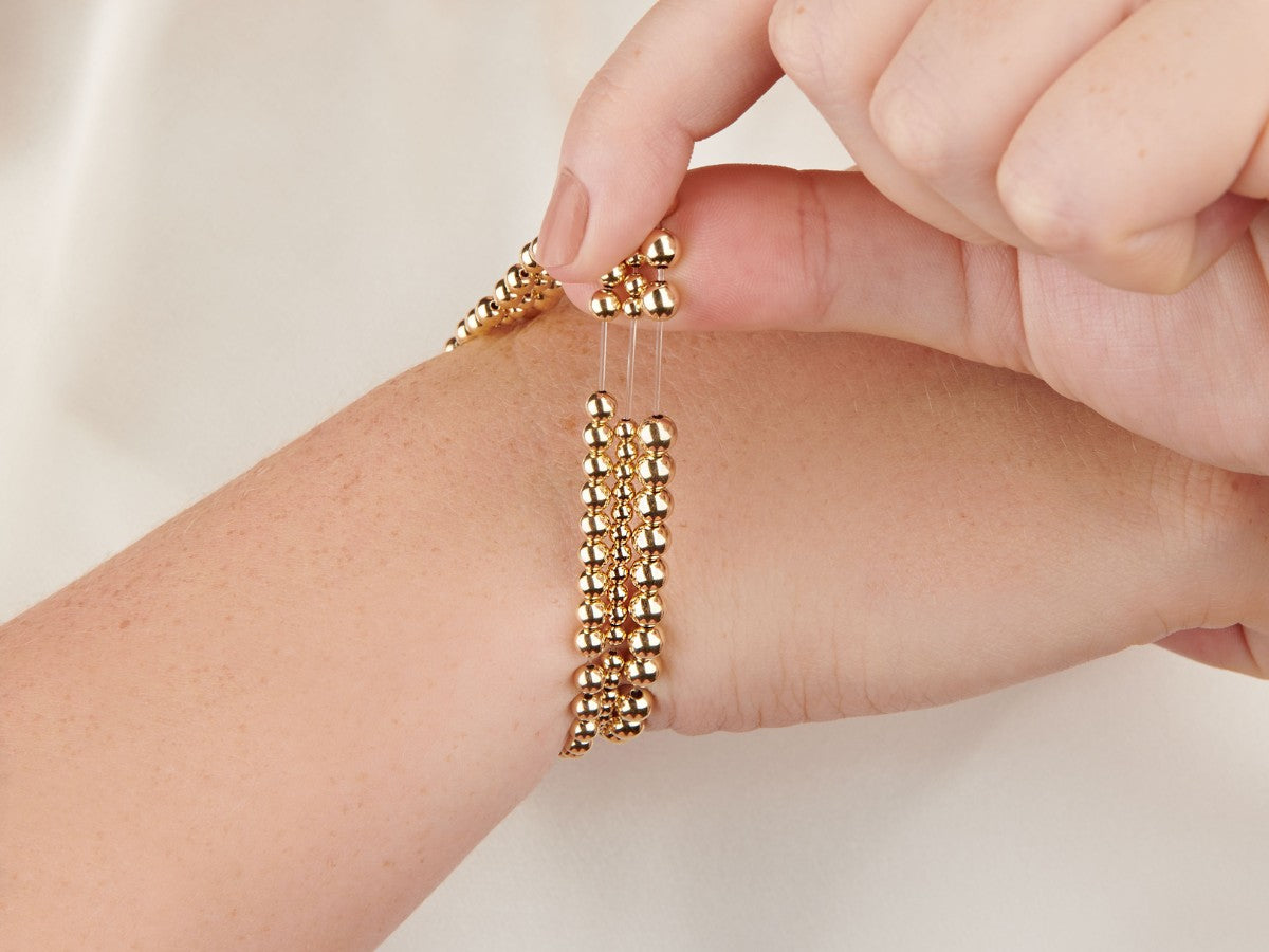 3+3+3mm 14k Gold Filled Bead Bracelets | Little Sky Stone