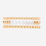3+4mm Bead 6mm Pearl Bracelet Set | Little Sky Stone