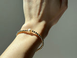 4mm Bead with Single Pearl 14K Gold Filled Stacking Bracelet | Little Sky Stone