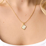 Ace of Heart Charm Necklace in Mother of Pearl