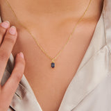 Alexandrite June Birthstone Baguette Necklace in 14k Gold Filled | Little Sky Stone