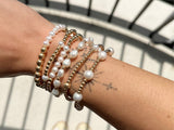 Alternating Pearl Gold Bead Bracelet Set in 14k Gold Filled | Little Sky Stone