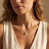 April Birthstone Moissanite Silver Necklace