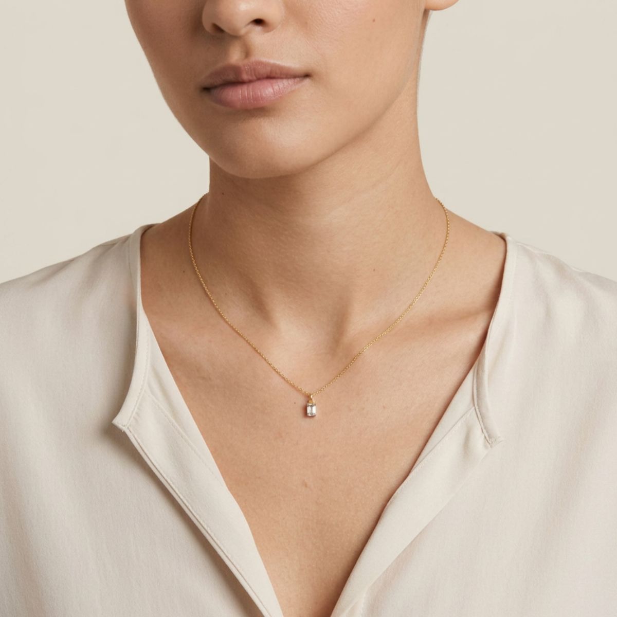 April Birthstone Moissanite Necklace
