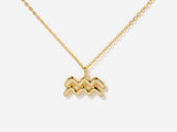 Aquarius Zodiac 14K Gold Plated Necklace | Little Sky Stone