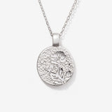 Poppy August Birth Flower Silver Necklace