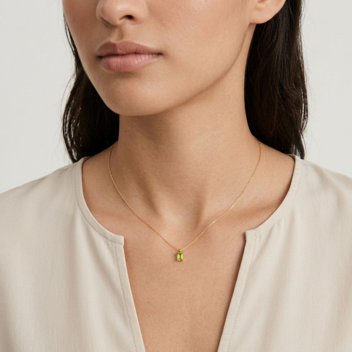 August Birthstone Peridot Necklace