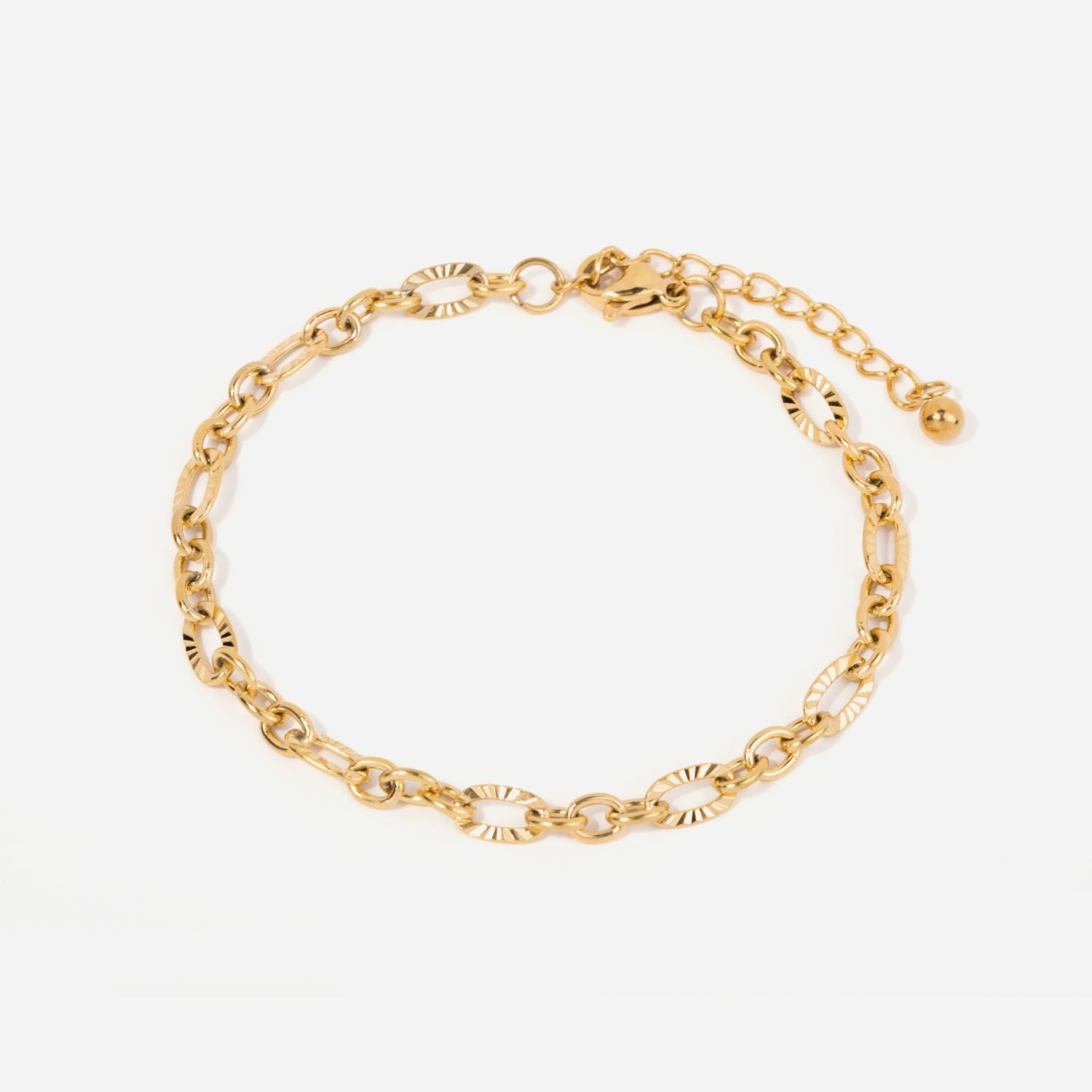 Aurora Link Bracelet in 14k Gold over Stainless Steel