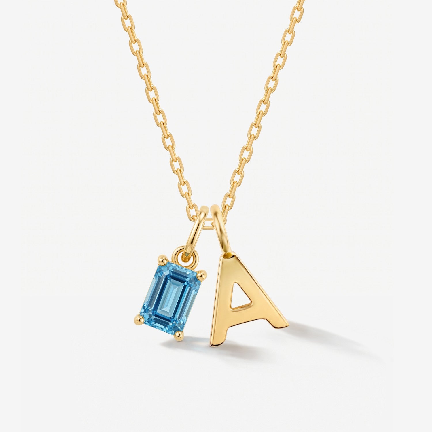 Personalized Birthstone Uppercase Initial Necklace | Little Sky Stone