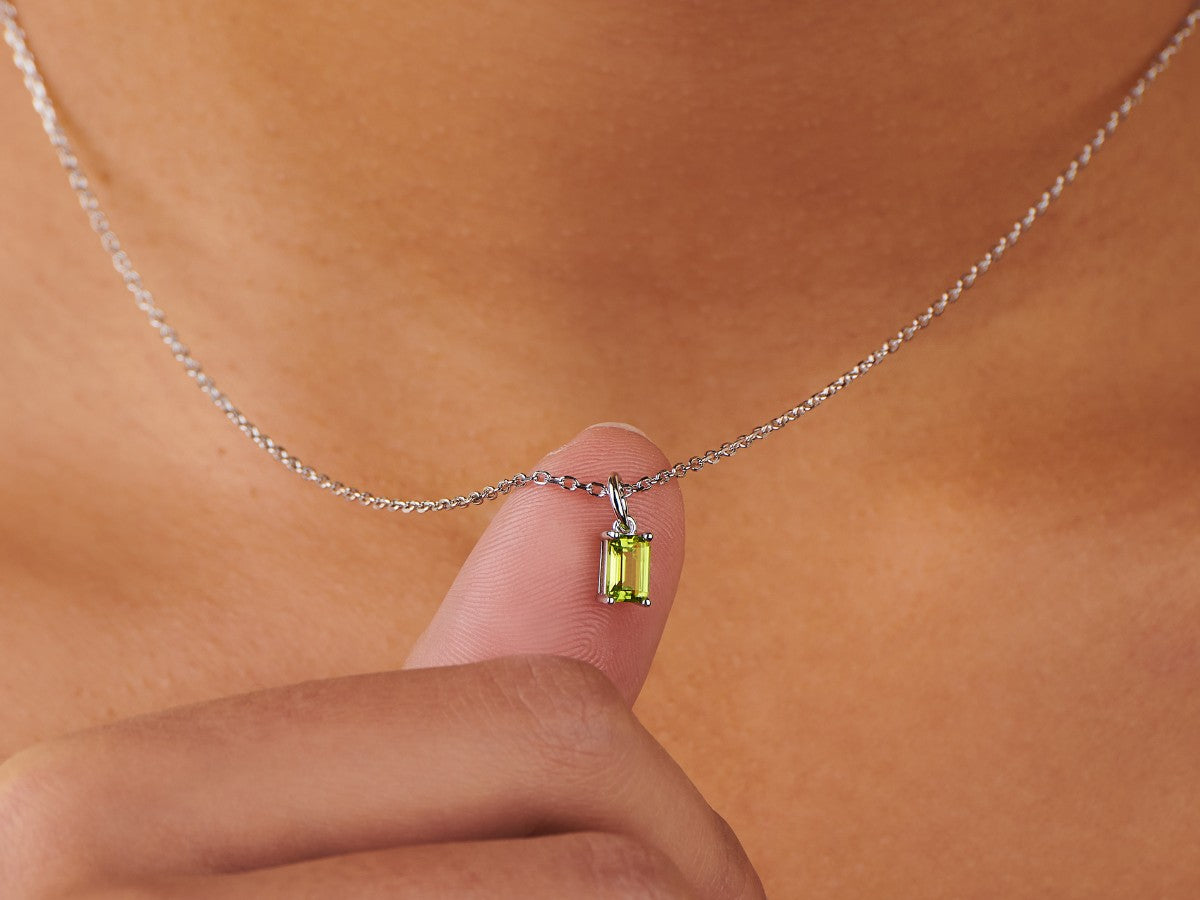 Peridot August Birthstone Silver Necklace | Little Sky Stone
