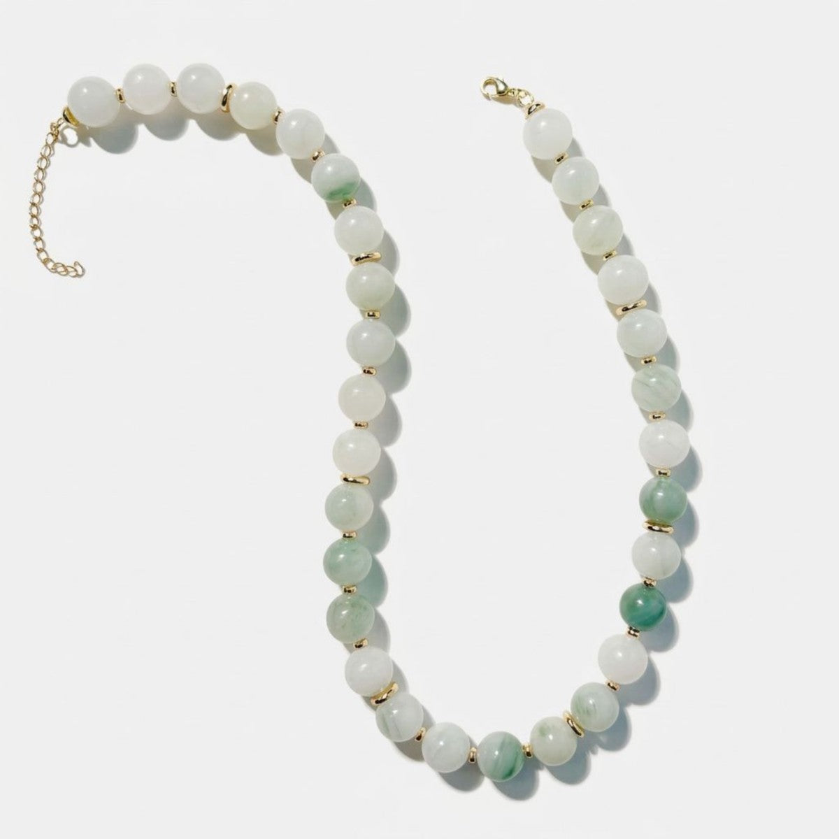 Beaded Green Gemstone Necklace Camille