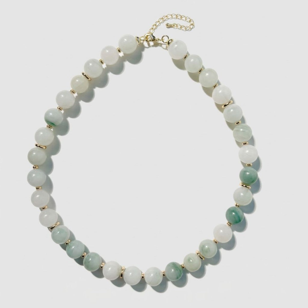 Beaded Green Gemstone Necklace Camille