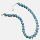 Beaded Ocean Blue Gemstone Necklace Camille