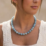 Beaded Ocean Blue Gemstone Necklace Camille