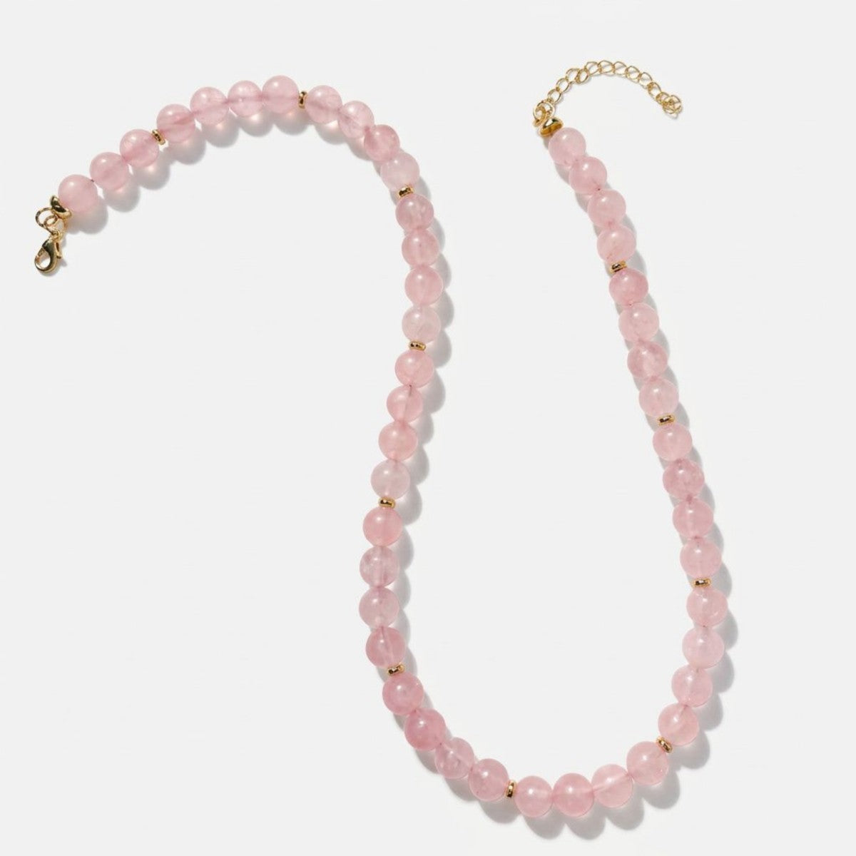 Beaded Pink Gemstone Necklace Chloe
