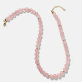 Beaded Pink Gemstone Necklace Chloe